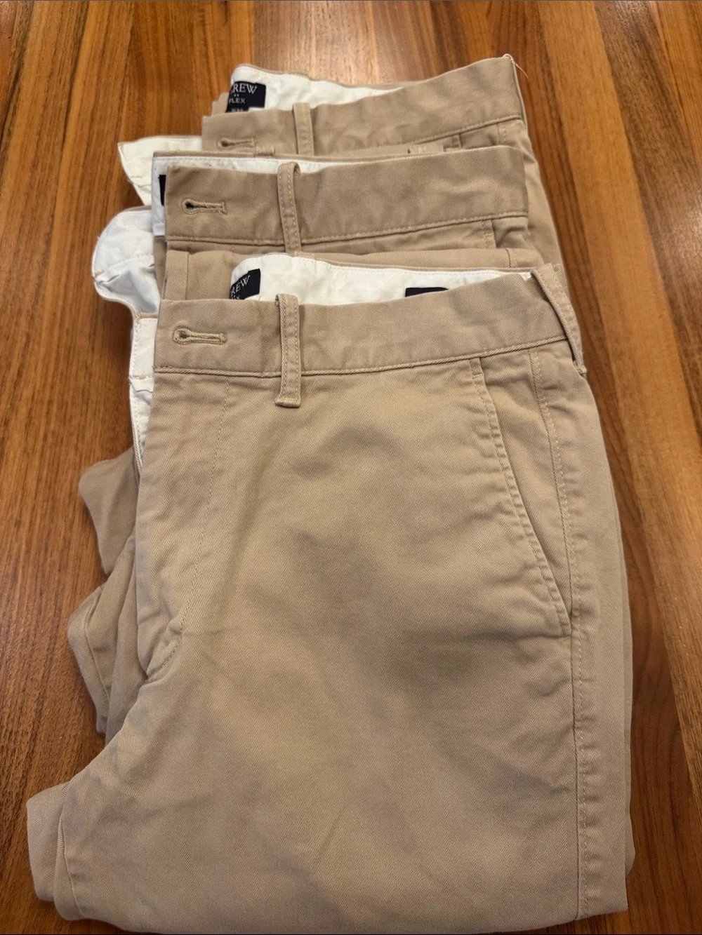 3 pairs J. Crew Men's Tan Khaki Chino Pants